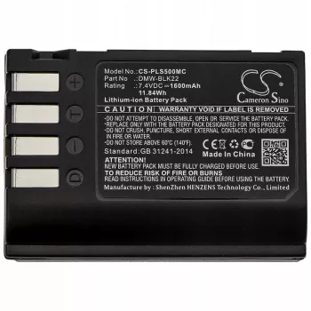 Cameron Sino batería de repuesto para Panasonic DMW-BLK22 / DMW-BLK22GK, 2200mAh, 7,2V, Li-Ion