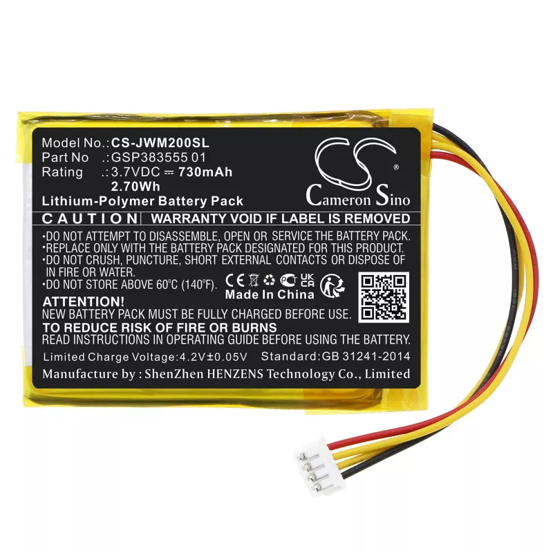 Cameron Sino batería tipo GSP383555 01 para JBL Wind 2 / Wind2 - CS-JWM200SL