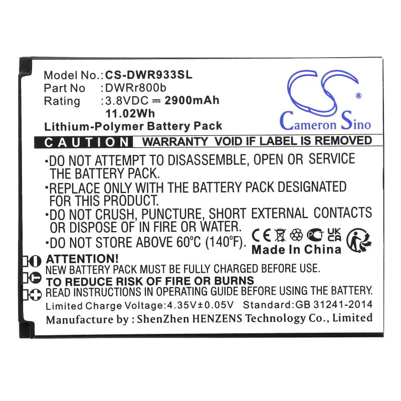 CAMERON SINO batería tipo DWRR800B 6BT-R800B-2901 para router D-Link DWR-933 B1 / CS-DWR933SL