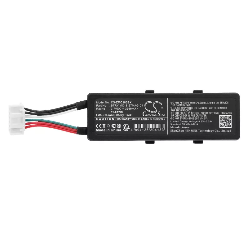 Cameron Sino batería tipo BTRY-MC18-27MAG-01 para Zebra MC18 MC18N0 / CS-ZMC180BX