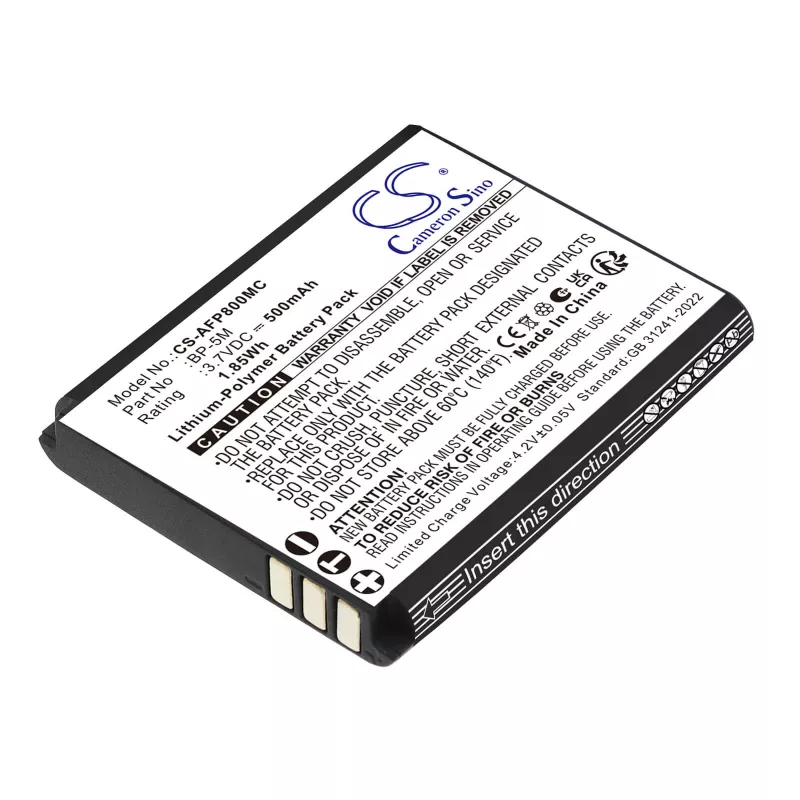 Batería de repuesto Cameron Sino BP-5M para Agfaphoto Realishot WP8000 (500mAh) - CS-AFP800MC