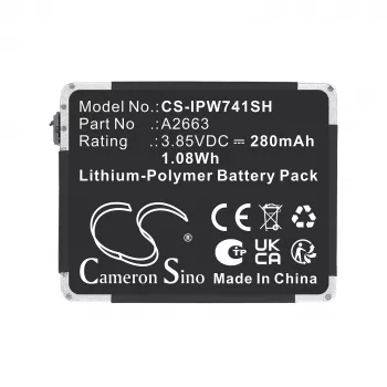 CAMERON SINO batería de repuesto tipo A2663 para Apple Watch Series 7 41mm A2473/A2475/A2476 (Cs-ipw741sh)