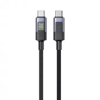 UNITEK Cable USB-C a USB-C 60W PD 480Mbps con indicador LED 3m trenzado negro