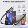 UNITEK Cable USB-C a USB-C 60W PD 480Mbps con indicador LED 3m trenzado negro