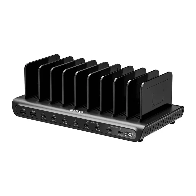 UNITEK Estación de carga 10 puertos USB-C y USB-A 240W