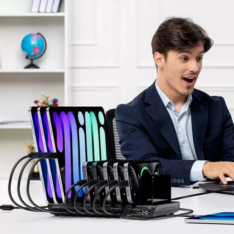 UNITEK Estación de carga 10 puertos USB-C y USB-A 240W