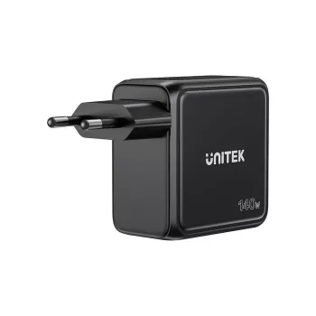 UNITEK Cargador GaN con pantalla 140W 3xUSB-C 1xUSB-A PD3.0 QC4.0 negro