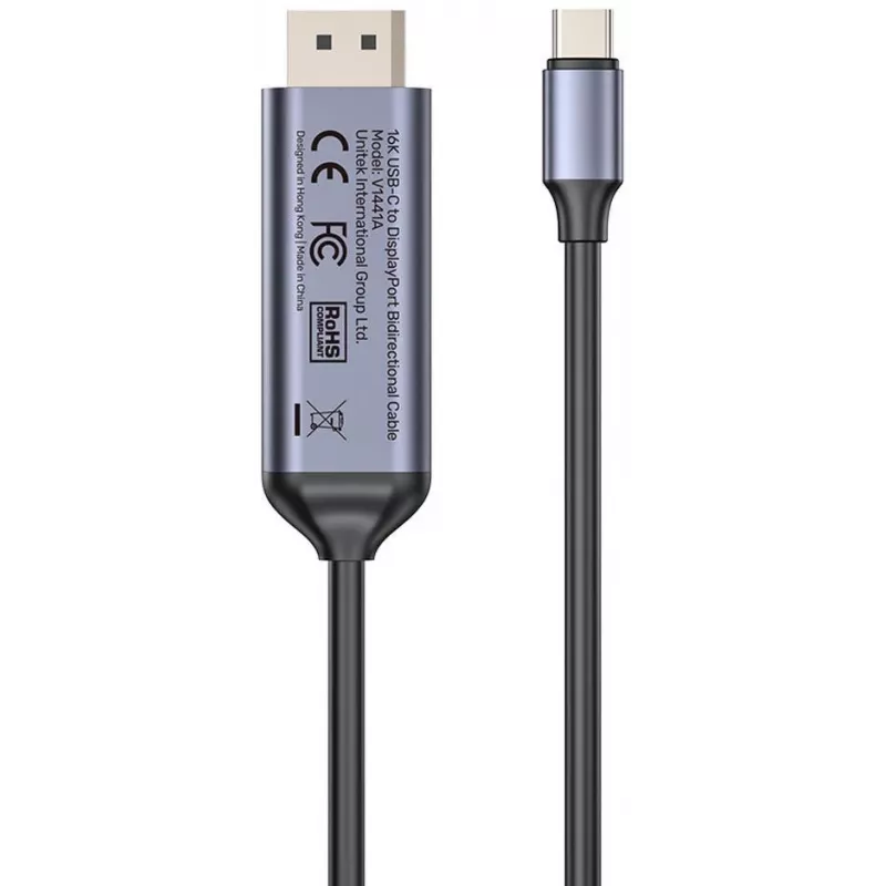 UNITEK Cable USB-C a DisplayPort bidireccional 16K 80Gbps HDR 1,8m
