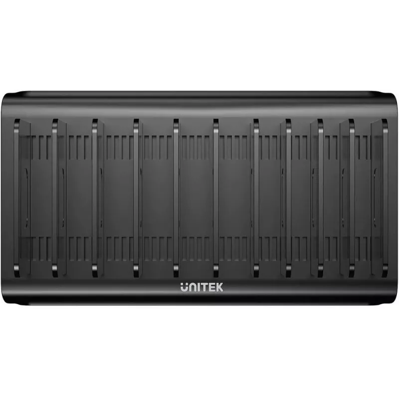 UNITEK Estación de carga inteligente 10 puertos USB-A/USB-C 120W PD 3.0 negra