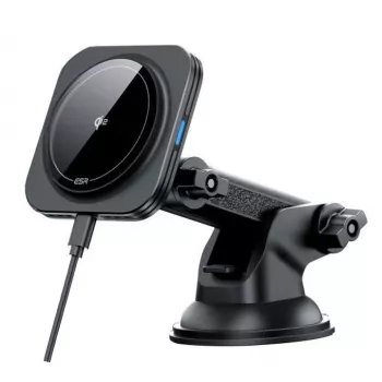 ESR HaloLock Cargador inalámbrico magnético MagSafe para coche con soporte para salpicadero Qi2 15W negro