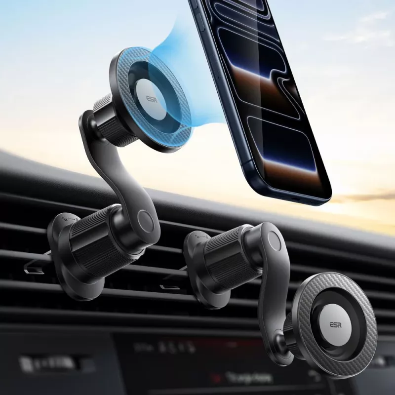 ESR OmniLock Soporte magnético MagSafe para coche con rejilla de ventilación negro