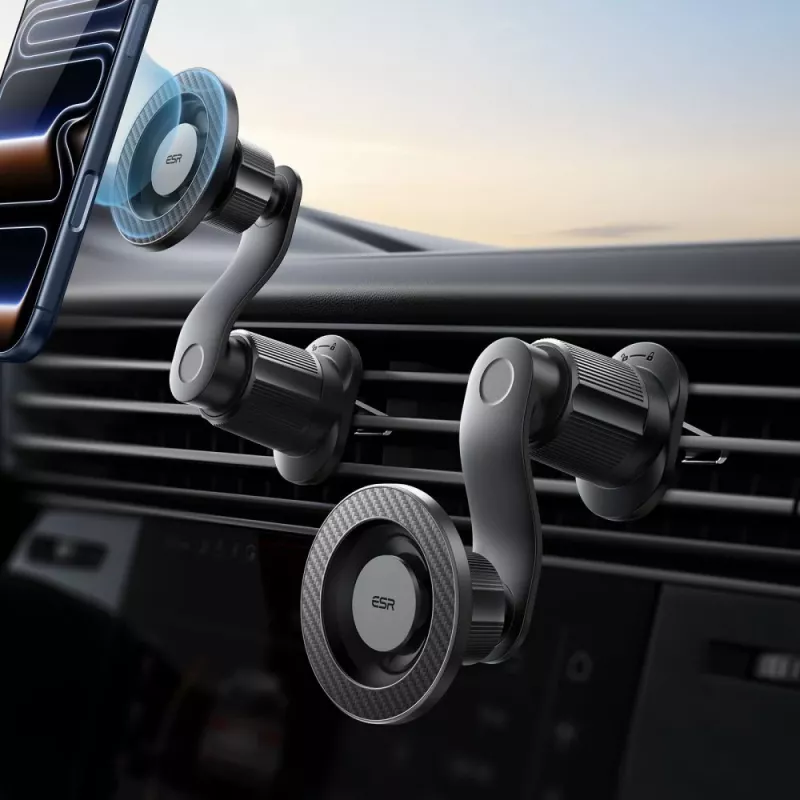 ESR OmniLock Soporte magnético MagSafe para coche con rejilla de ventilación negro