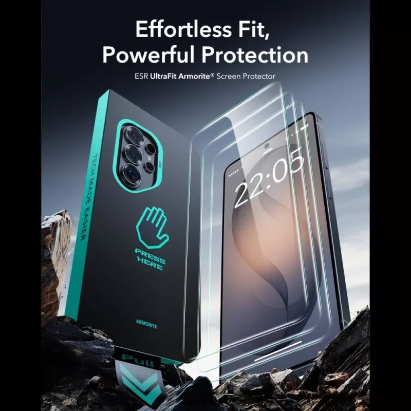 ESR UltraFit Armorite protector de pantalla de cristal templado pack de 2 para Samsung Galaxy S26 Ultra Transparente