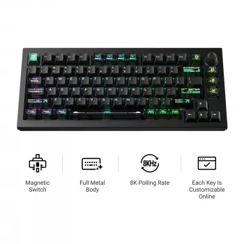 Keychron L5W-W1 Lemokey Magnetic Cyber Teclado gaming 75% de efecto Hall