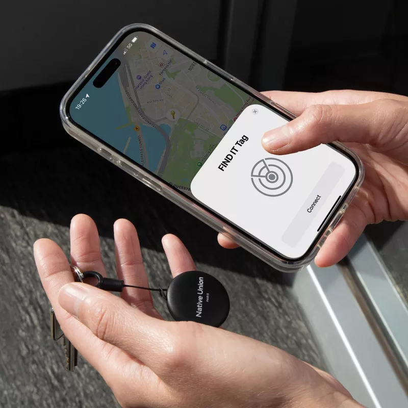 Native Union Findit Tag - Tracker compatible con Apple Find My y accesorio AirTag (Negro)