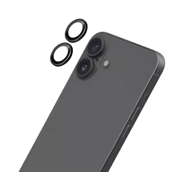 LAUT Ring Protector de lente de cámara para Apple iPhone 16 / 16 Plus - Negro
