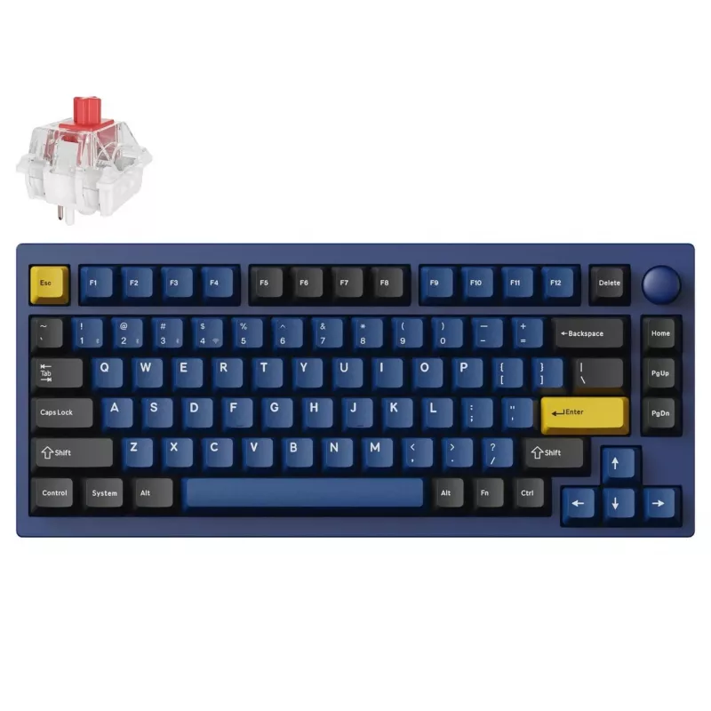 Keychron P1P-O1 75% Teclado mecánico Lemokey Super Red Switch Navy Blue