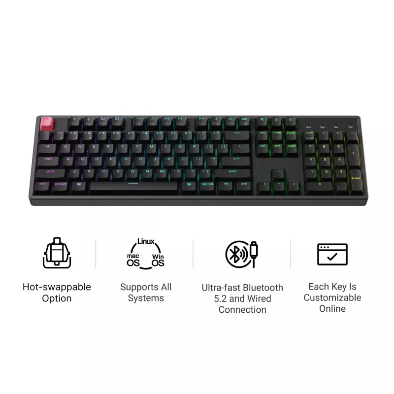 Keychron K10X-H4 Full Size Teclado mecánico Banana Switch RGB Hot-Swap