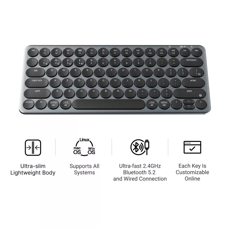 Keychron B3P-K8 75% tijera blanco marfil teclado mecánico