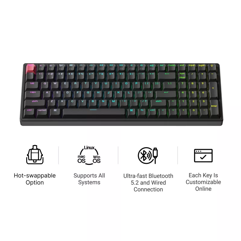 Keychron K4X-J1 96% Teclado mecánico Red Switch RGB Hot-Swap