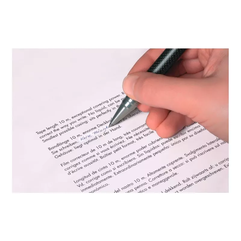 Tombow Corrector de cinta 10 m x 4,2 mm cinta blanca carcasa azul transparente