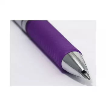 Pentel BL77-VO EnerGel bolígrafo de gel - 0,7 mm - tinta violeta - carcasa plateada - grosor de trazo medio - pack de 12