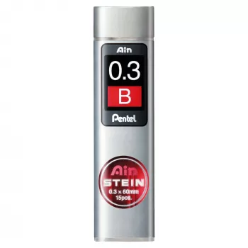 Pentel Ain Stein minas mecánicas - B - gris - 0,3 mm - 60 mm - 15 unidades