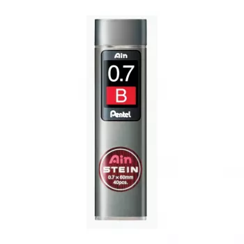 Pentel Super Hi-Polymer recarga de minas C277-BO - 0,7 mm HB - 40 minas - negro - tubo