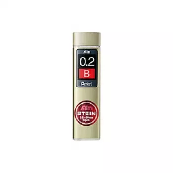 Pentel Ain Stein mina para portaminas 0,2 mm dureza B 20 minas negro