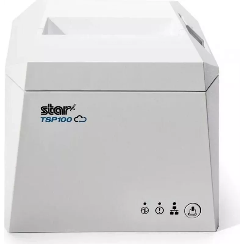 STAR MICRONICS TSP143IV UEWB impresora térmica de recibos, 203 dpi, 250 mm/s, USB-A, USB-C, Bluetooth, Ethernet, Wi-Fi, CloudPRNT, cortador automático, blanco, fuente de alimentación interna