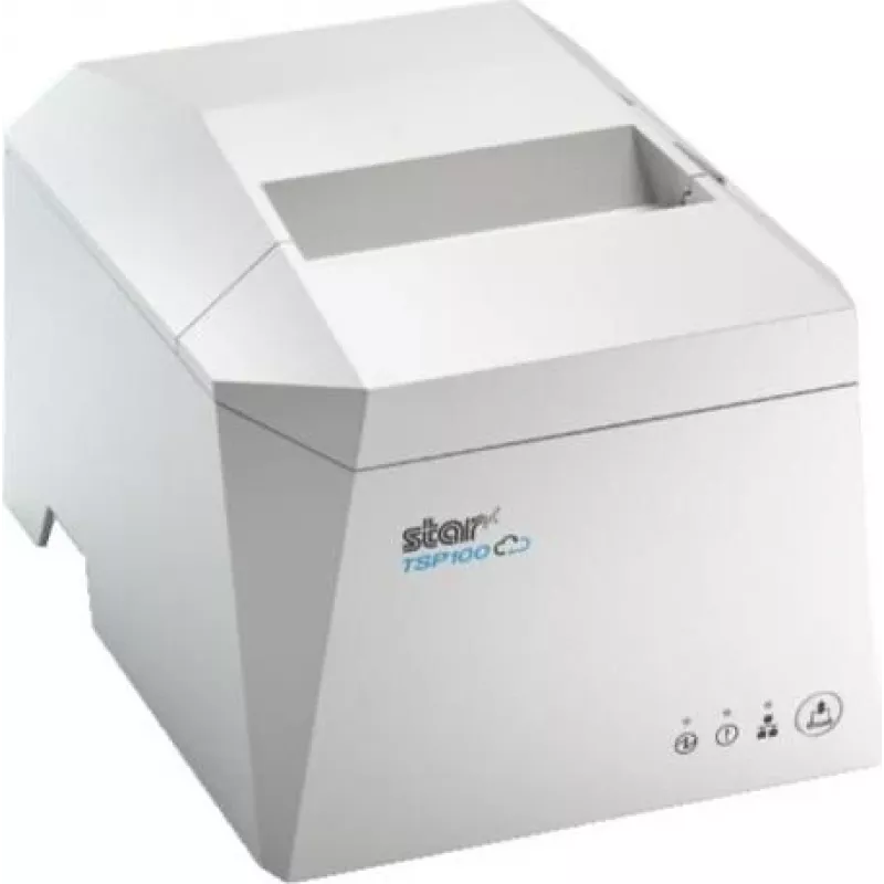 STAR MICRONICS TSP143IV UEWB impresora térmica de recibos, 203 dpi, 250 mm/s, USB-A, USB-C, Bluetooth, Ethernet, Wi-Fi, CloudPRNT, cortador automático, blanco, fuente de alimentación interna