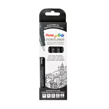 Set de rotuladores finos Pentel Pointliner, negro
