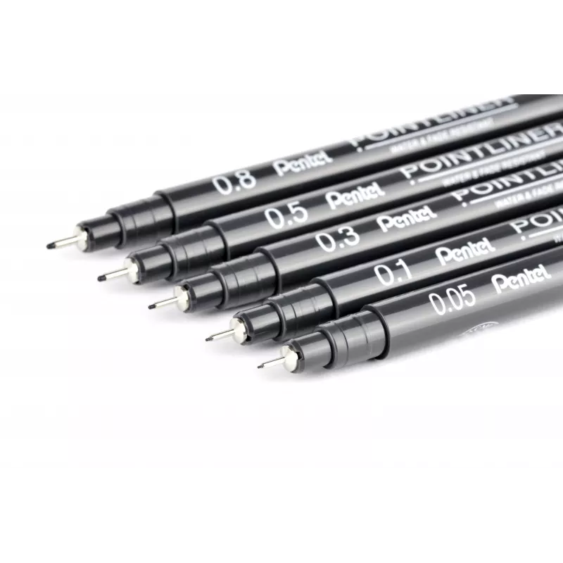 Set de rotuladores finos Pentel Pointliner, negro