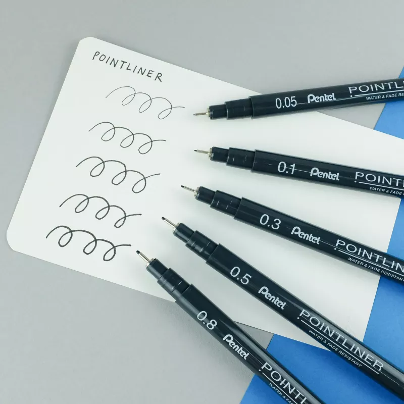 Set de rotuladores finos Pentel Pointliner, negro