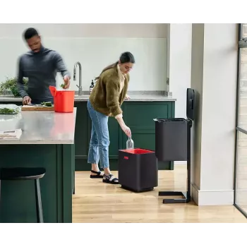 Joseph Joseph Totem Max 60L negro cubo de basura y reciclaje