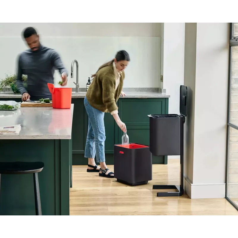 Joseph Joseph Totem Max 60L negro cubo de basura y reciclaje