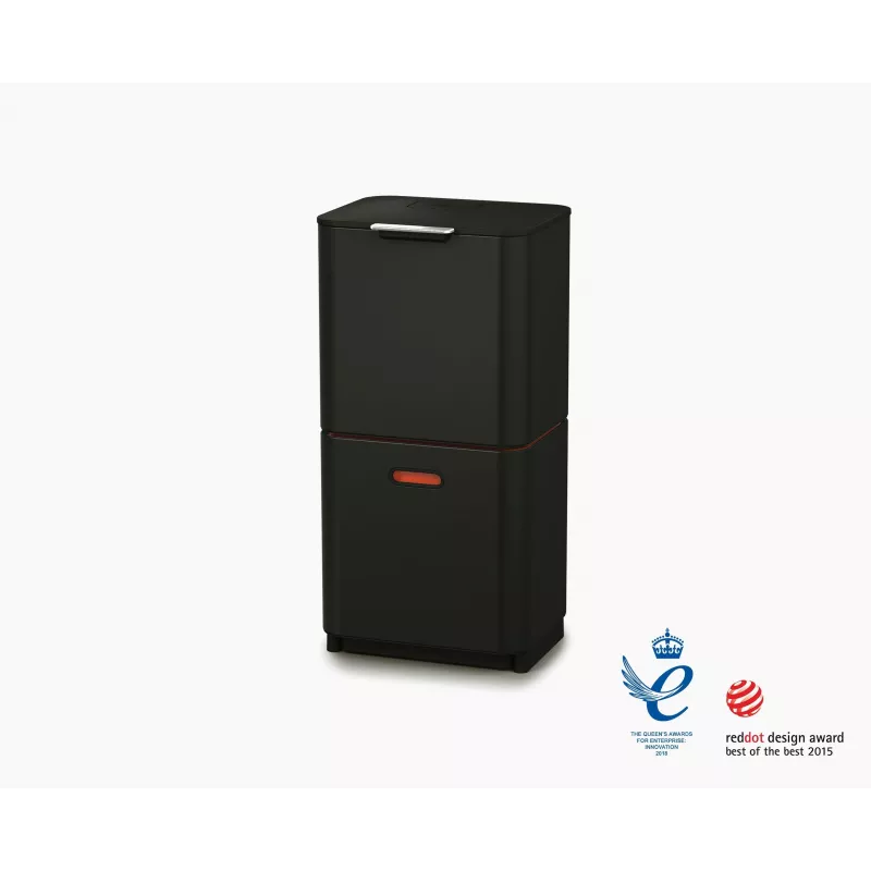 Joseph Joseph Totem Max 60L negro cubo de basura y reciclaje