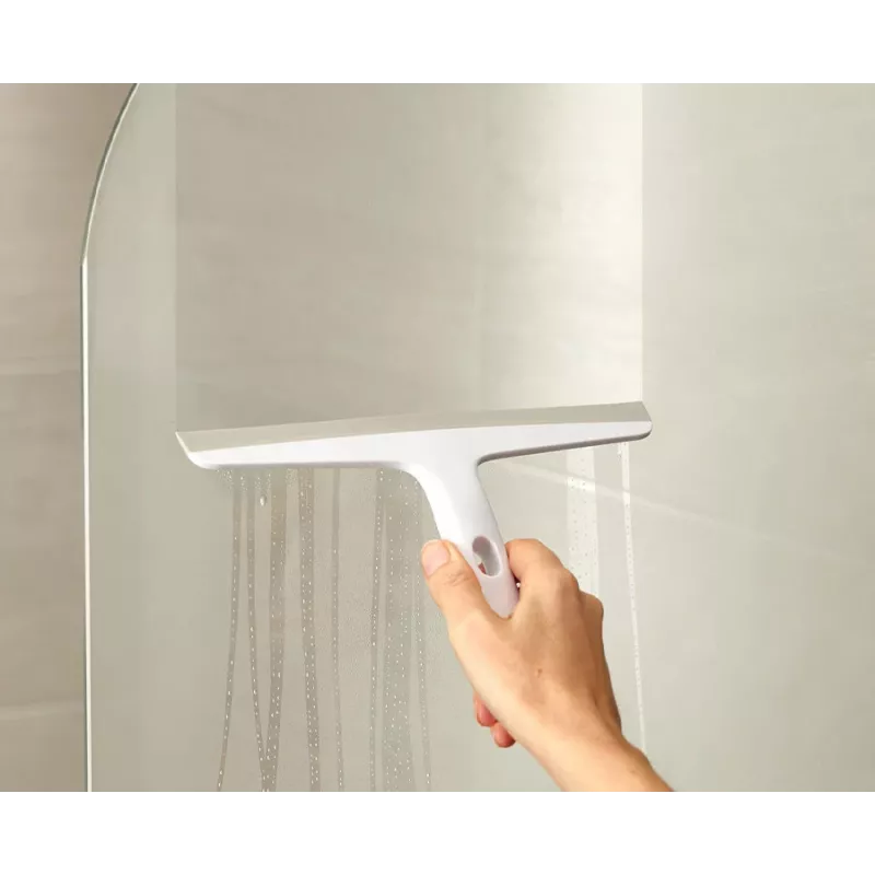 Joseph Joseph EasyStore escurridor de ducha compacto con soporte de ventosa y gancho, gris claro (70560)