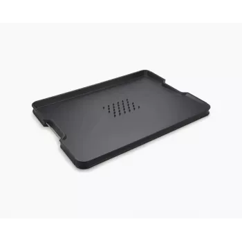 Joseph Joseph Cut&Carve Plus tabla de cortar grande negra con pinchos integrados para sujetar la carne