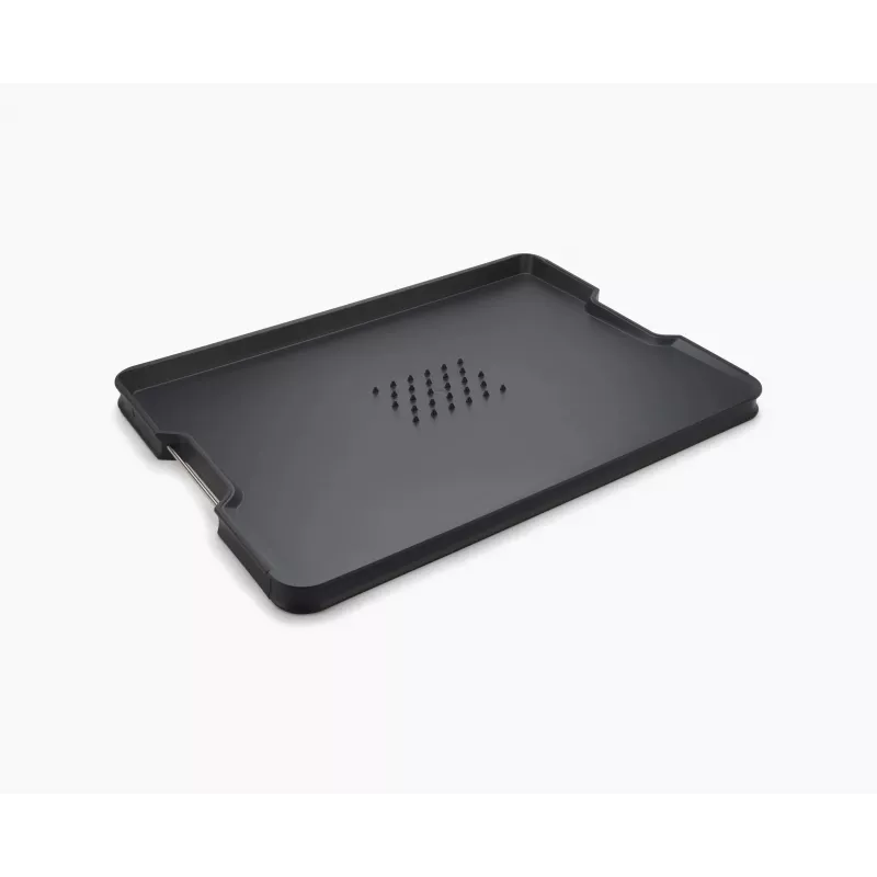 Joseph Joseph Cut&Carve Plus tabla de cortar grande negra con pinchos integrados para sujetar la carne