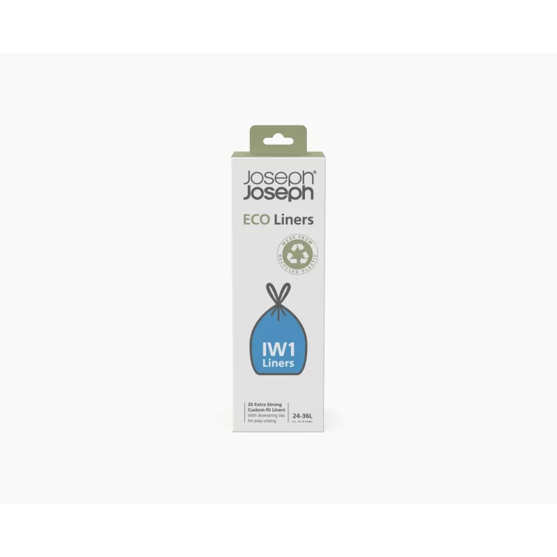 Joseph Joseph IW1 24-36L bolsas de basura grises de plástico reciclado (pack de 20)