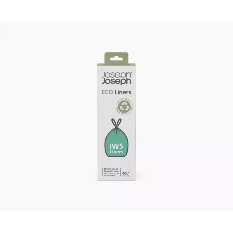Joseph Joseph IW5 40L bolsas de basura grises de plástico reciclado (20 bolsas)