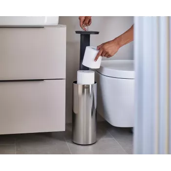 Joseph Joseph EasyStore Luxe portarrollos de papel higiénico de acero inoxidable con compartimento oculto