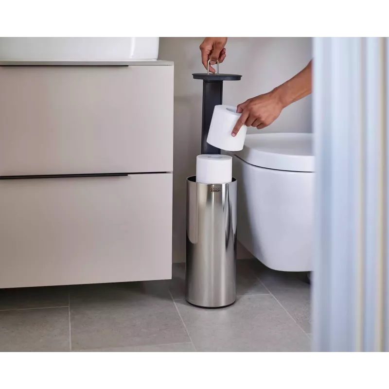 Joseph Joseph EasyStore Luxe portarrollos de papel higiénico de acero inoxidable con compartimento oculto