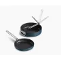 Joseph Joseph Space set de 2 sartenes antiadherentes cerámica con mango plegable azul