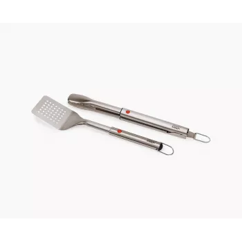 Joseph Joseph GrillOut set de 2 espátula y pinzas de barbacoa, gris/acero inoxidable