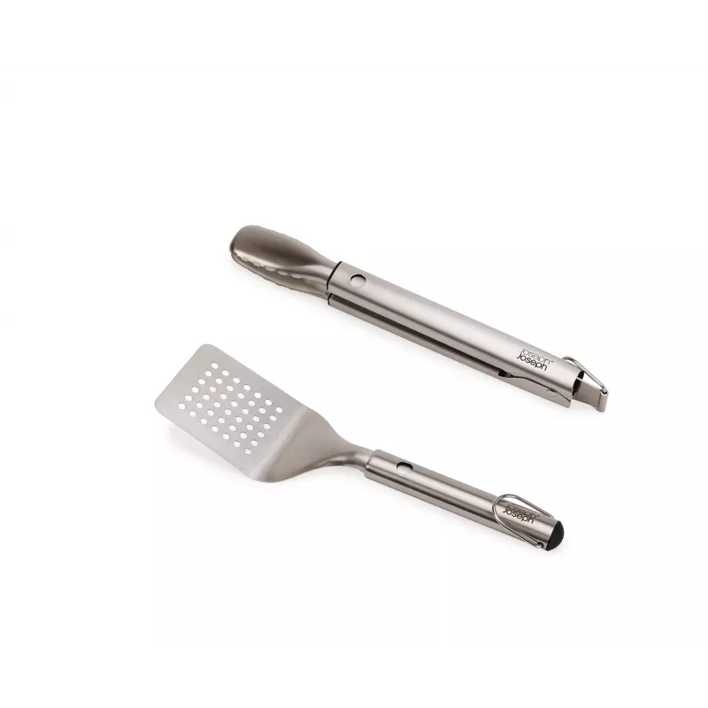 Joseph Joseph GrillOut set de 2 espátula y pinzas de barbacoa, gris/acero inoxidable
