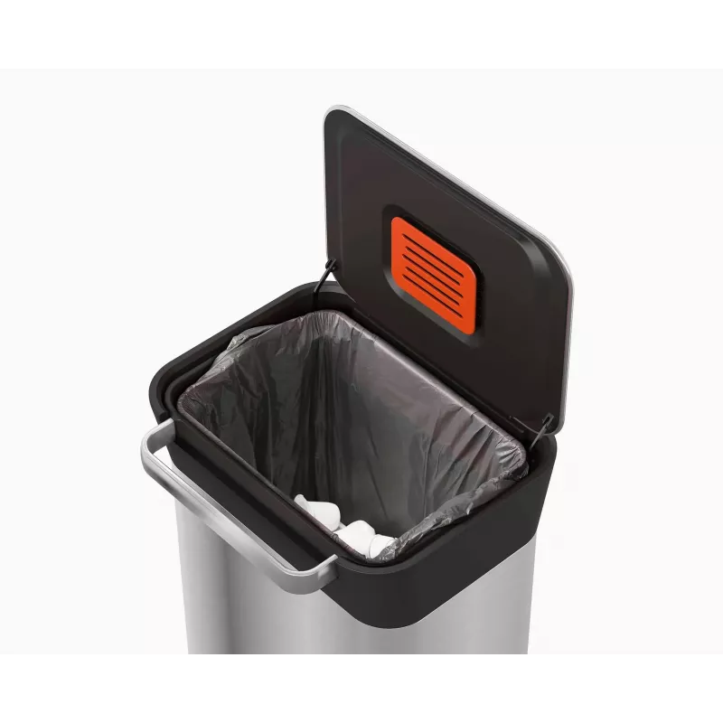 Joseph Joseph Titan compactador de basura de 30L de acero inoxidable con sistema de compactación