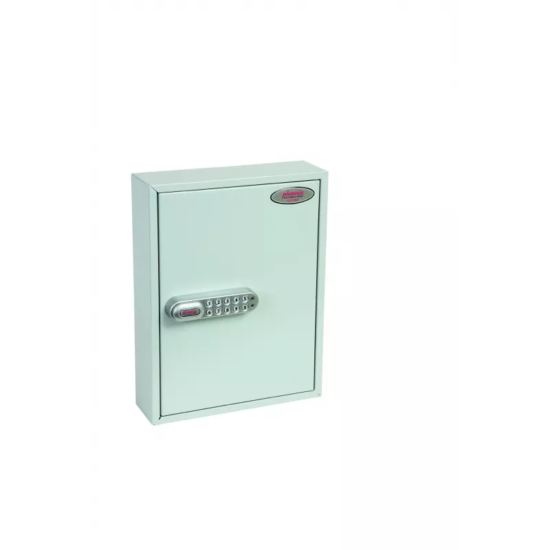 Phoenix Safe KC0601E Caja de llaves - Gris - 42 ganchos - Cerradura electrónica - Montaje en pared - 270 x 80 x 350 mm