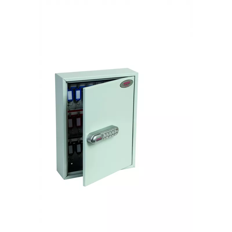 Phoenix Safe KC0601E Caja de llaves - Gris - 42 ganchos - Cerradura electrónica - Montaje en pared - 270 x 80 x 350 mm
